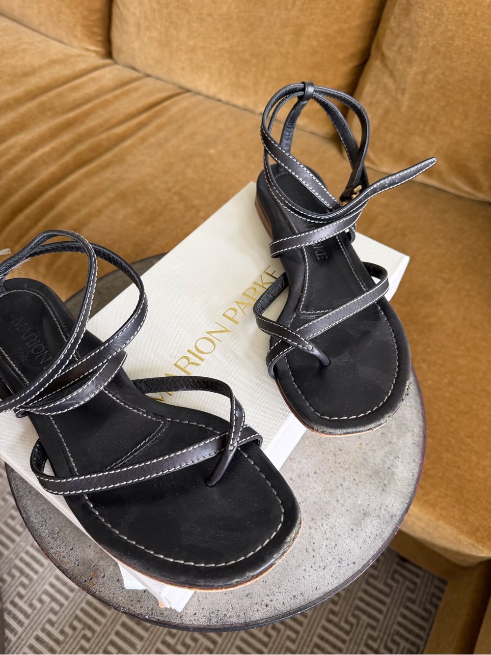 Black Multi-Strap Leather Sandals